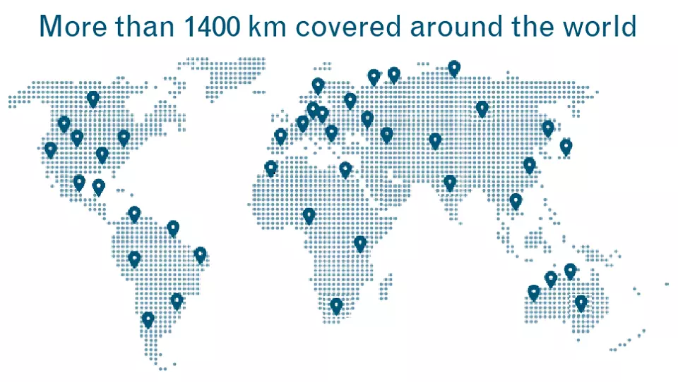 Capotex World Installations more than 1400 km covered around the world