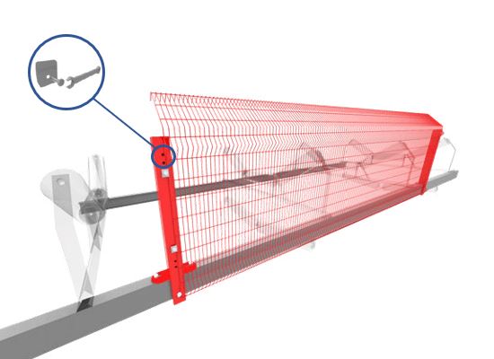Conveyor side guard metal mesh with hexagonal screw (