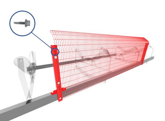 Conveyor side guard metal mesh with self tapping screw (P1)