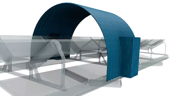 Conveyor belt guide rollers extension
