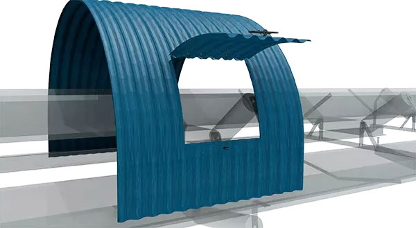 Cover for conveyor belt window model V1