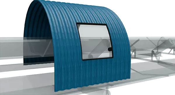 Cover for conveyor belt window model V4